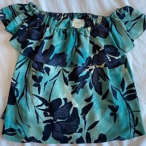 Anthropologie Off-the-shoulder Floral Blouse